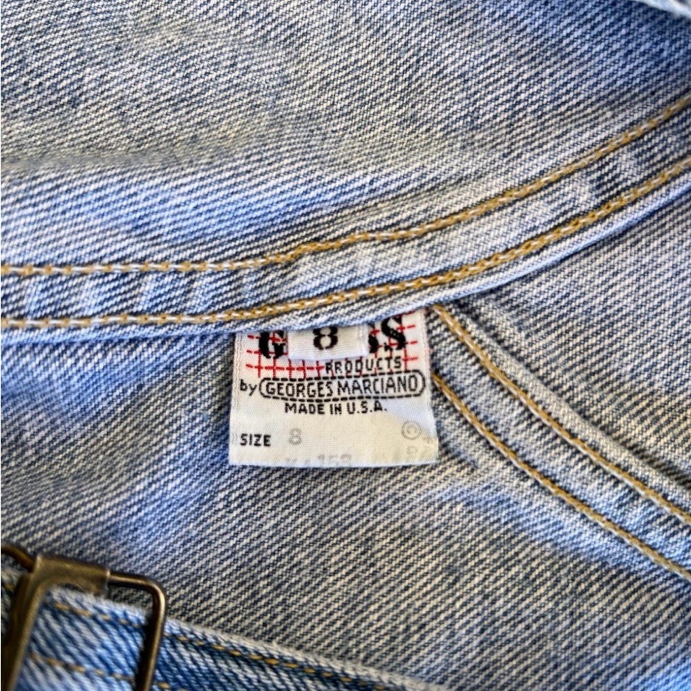 Girls Size 8 Guess Classic Blue Denim Overalls 80s Vintage - Picture 6 of 6
